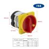 FXPCGZISH 20/25/32/50/75/125A Two Poles Rotary Cam Switch YMZ12 Series Padlock Power Cut Off Electronic Starter Control Off-ON Silver LW31(75A) view 2