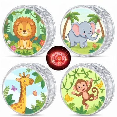 Lewtemi 4 Pack Jungle Animal LED Light up Yo yo for Beginner Boys Girls