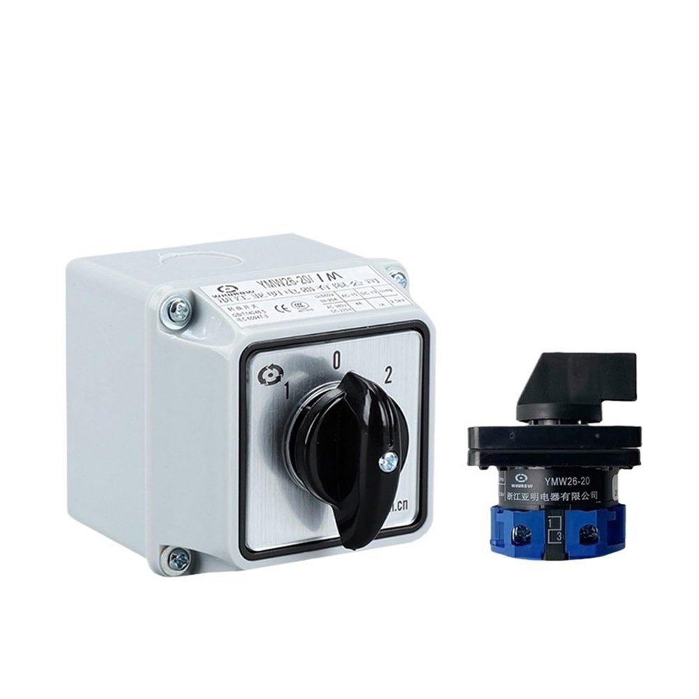 FXPCGZISH YMW26-20/1M Waterproof IP65 Rotary Cam Switch Changeover Control Circuit 690V 20A 1 Pole with Protective Box LW26 LW28 LW39B(Customize)