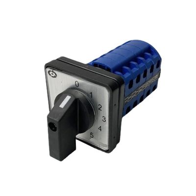 FXPCGZISH LW26-25/5 Rotary Cam Switch Knob 6 Position 0-5 Changeover Selector 20/25A 5 Poles 20 Terminals Silver (25A)