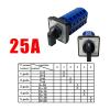 FXPCGZISH LW26-25/5 Rotary Cam Switch Knob 6 Position 0-5 Changeover Selector 20/25A 5 Poles 20 Terminals Silver (25A) view 2