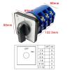 FXPCGZISH LW26-160A Cam Switch 2/3/4/5/6/7/8 Positions 160A DIY Rotary Changeover 12 Terminals Screws Silver LW28 YMW26-160/3(160A-OFF ON) view 2