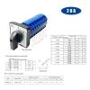 FXPCGZISH LW26-20 YMW26 Series Silver 1-8 Poles 20A 690V Control Power Rotary Selector Changeover Cam Switch LW28-20(20A-Customize,3P-12 Terminals) view 3