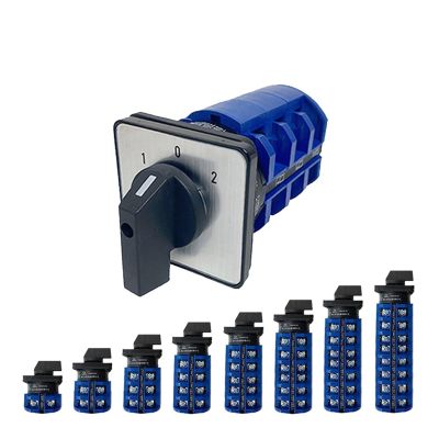 FXPCGZISH YMW26-63A Series LW26 690V Silver Control Power 1-6 Poles 2/3 Positions Changeover Cam Switch Rotary Selector(63A-102,2P-8 Terminals)
