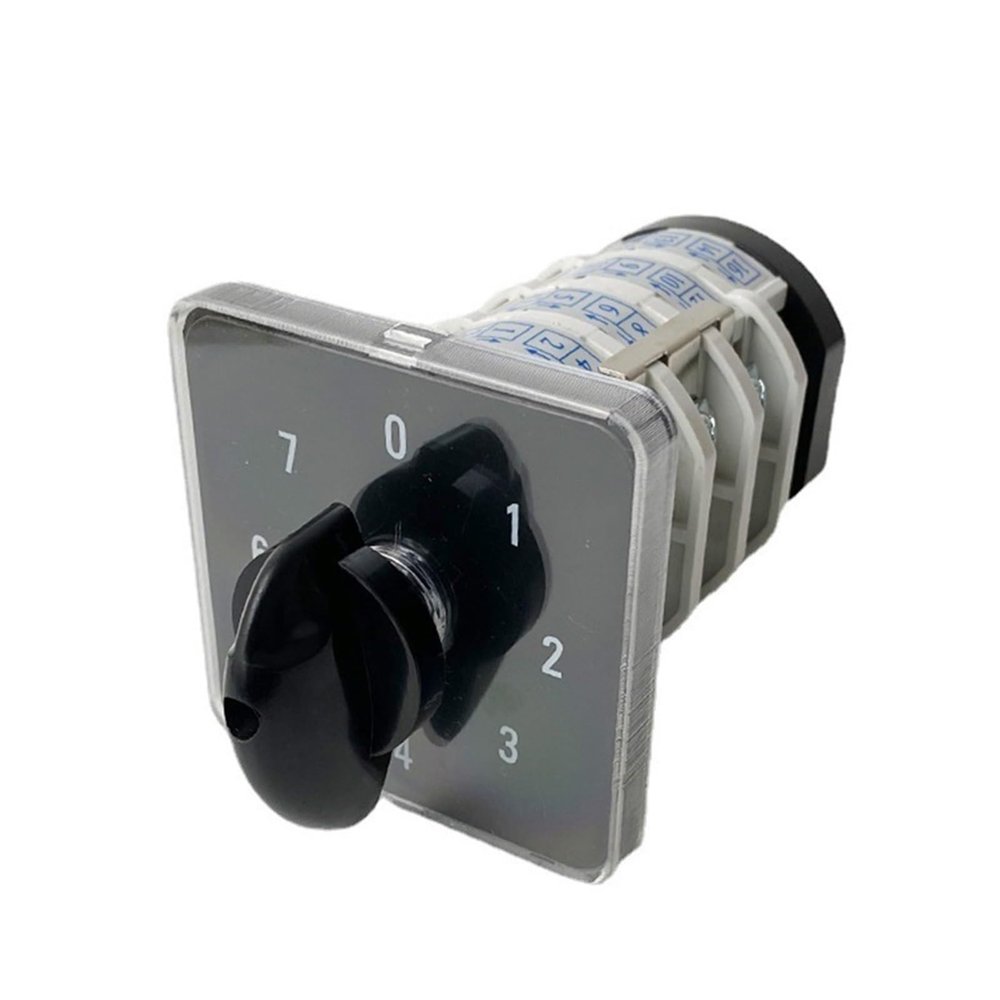 FXPCGZISH Rotary Switch knob 8 Position 0-7 YMZ12-32/4 Manual Electrical Changeover cam Switch 32A 690V 4 Section(0-7 Position)