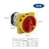 FXPCGZISH 20/25/32/50/75/125A Two Poles Rotary Cam Switch YMZ12 Series Padlock Power Cut Off Electronic Starter Control Off-ON Silver LW31(32A) view 2