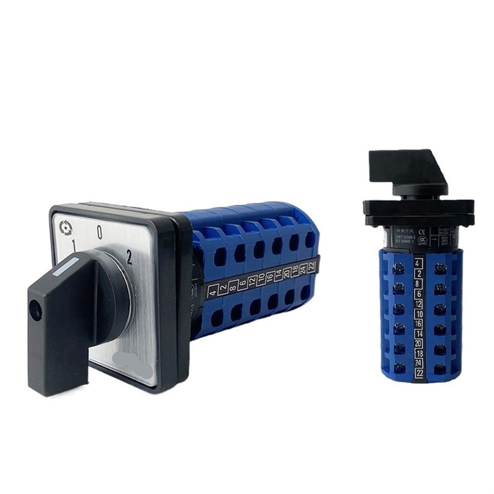 FXPCGZISH LW26-20 Rotary Cam Switch 3 Position 660V 20A 6 Poles 24 Terminals Electrical Changeover Selector YMW26-20/6(0123456)