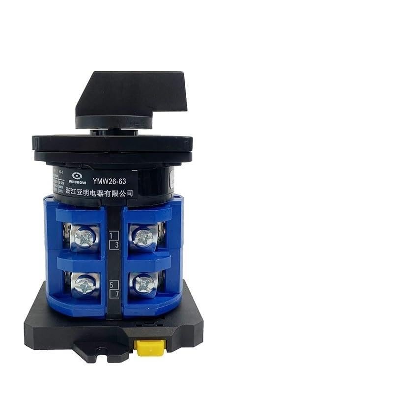 FXPCGZISH 63A DIN Rail Mounted Selector LW26-63/2 Two Poles Selection Control Circuit Silver Rotary Cam Switch(Customize)