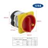 FXPCGZISH 20/25/32/50/75/125A Two Poles Rotary Cam Switch YMZ12 Series Padlock Power Cut Off Electronic Starter Control Off-ON Silver LW31(125A) view 2