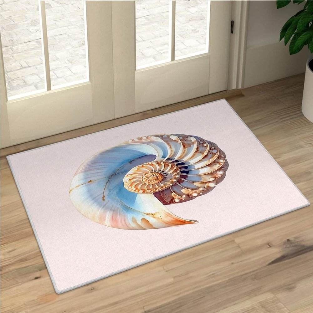 Seashell 5x7 Rug - Modern Rug 3x5 - Abstract Area Rug for Living Room Bedroom, Abstract Carpet, Non Slip & Soft Low Pile Indoor Small Washable Rugs for Women Teens A135