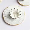 Jewelry Tray, Circular Marble Stone Decorative Tray Jewelry Dish,for Counter, Vanity, Dresser, Nightstand or Desk (20CM) view 2
