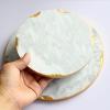Jewelry Tray, Circular Marble Stone Decorative Tray Jewelry Dish,for Counter, Vanity, Dresser, Nightstand or Desk (20CM) view 3