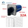 FXPCGZISH LW26-32/6 LW28-20 Four Positions 6 Poles 20A 32A 690V Silver Changeover Switching Rotary Electronic Starter Cam Switch(32A) view 2