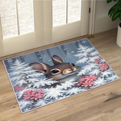 Children 5x7 Rug - Cartoons Rug 3x5 - Rabbit Area Rug for Living Room Bedroom, Christmas Carpet, Non Slip & Soft Low Pile Indoor Small Washable Rugs for Women Teens A169