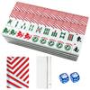 American Mahjong Tile Set Christmas candy cane striped seamless Christmas candycane red stripes 166 Acrylic Mahjong Tiles 1.4" Large Mahjong Game Set with Bag and Accessories for Gift Travel Party view 1