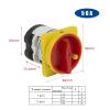 FXPCGZISH 20/25/32/50/75/125A Two Poles Rotary Cam Switch YMZ12 Series Padlock Power Cut Off Electronic Starter Control Off-ON Silver LW31(50A) view 2