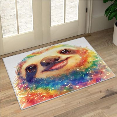 Colorful Rug - Sloths 3x5 Rugs for Bedroom Living Room Low Pile Indoor Washable Animals Door Mat Non-Slip Soft Floor Carpet Cute Room Decor for Boys Girls A216