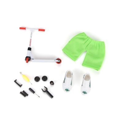 ZEZEFUFU 1 Set Finger Scooter with Mini Scooters Tools Pants Wheel Interactive Toys Alloy Finger Scooter Finger Toys