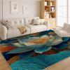 Retro Zen Rug - Water Lilies 4x6 Rugs for Living Room Bedroom Low Pile Indoor Washable Lotus Door Mat Non-Slip Soft Floor Carpet Blue Throw Indoor for Boys Girls A194 view 2
