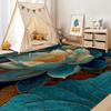 Retro Zen Rug - Water Lilies 4x6 Rugs for Living Room Bedroom Low Pile Indoor Washable Lotus Door Mat Non-Slip Soft Floor Carpet Blue Throw Indoor for Boys Girls A194 view 4