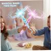 Elyebxj 2-Pack Enchanting Snowflake Light Up Princess Wands, Toy Set with Flashing LED for Kids Role Play, Birthday Party Favors Costume Photo Prop, Wand for Kids view 2
