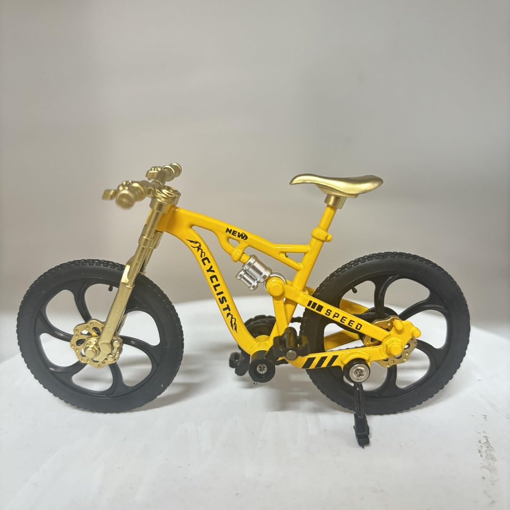 Alloy Mini BMX Bike, Mountain Bike, Finger Bike, Toy Model, Desk Decoration, Crafts Suitable for Bicycle Lovers, Bike Runners, Kids, Boys and Girls (Yellow-zhiba1)