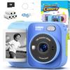 Kids Instant Print Camera with 5 Rolls Print Paper, 1080P HD Camera, Rechargeable Portable Toddler Selfie Camera, Christmas Birthday Gifts Toys for Boys Girls Age 3-12 (Blue) view 1