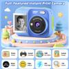 Kids Instant Print Camera with 5 Rolls Print Paper, 1080P HD Camera, Rechargeable Portable Toddler Selfie Camera, Christmas Birthday Gifts Toys for Boys Girls Age 3-12 (Blue) view 3