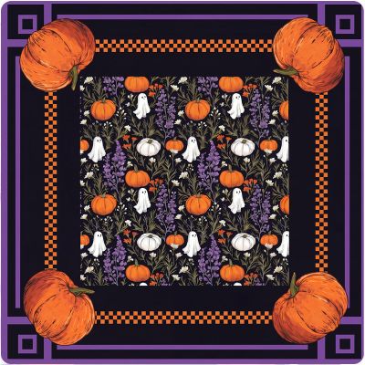Drydiet Mahjong Mat for Table Non-Slip,Halloween Pumpkin and Ghost