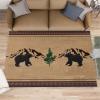Bear Cabin Rugs for Boys Room, Bear Rustic Area Rug 4x5, Western Wildlife Outdoor Rug Washable & Non Slip Carpet for Home Decor view 1