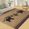 Bear Cabin Rugs for Boys Room, Bear Rustic Area Rug 4x5, Western Wildlife Outdoor Rug Washable & Non Slip Carpet for Home Decor view 3