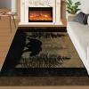 Bear Cabin Rug for Kids Room, Forest Rustic Rug 5x6, Western Wildlife Bedroom Rugs Washable & Non Slip Carpet for Home Decor view 2