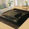 Bear Cabin Rug for Kids Room, Forest Rustic Rug 5x6, Western Wildlife Bedroom Rugs Washable & Non Slip Carpet for Home Decor view 3