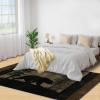 Bear Cabin Rug for Kids Room, Forest Rustic Rug 5x6, Western Wildlife Bedroom Rugs Washable & Non Slip Carpet for Home Decor view 4