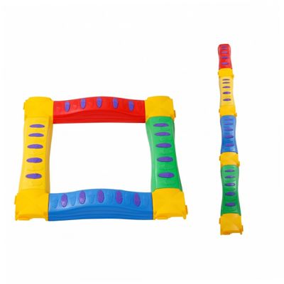 AwnsIMfreien Balance Beam and Stepping Stones, 4 Straight Balance Beams and 4 Stepping Stones Set, Kids Obstacle Course Toy, Non-Slip Sensory Play Equipment for Home & Preschool