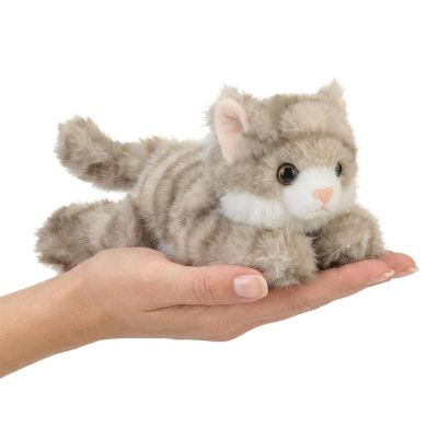 Grey Cat Stuffed Animal, Weighted Plush, Soft Cat Stuffed Animal for Comfort, Portable Emotional Support Companion for Home Office Travel Decor, Cute Cat Plush Gift for Adults (Grey)