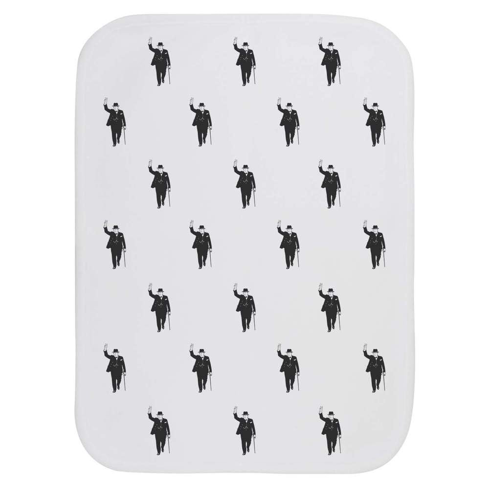 Azeeda 'Winston Churchill with Cane' Baby Burp/Wash Cloth (BC00041687)
