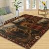 Bear Cabin Rug for Kids Room, Mountain Forest Rustic Rug 5x6, Western Wildlife Bedroom Rugs Washable & Non Slip Carpet for Home Decor view 3
