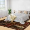Bear Cabin Rug for Kids Room, Mountain Forest Rustic Rug 5x6, Western Wildlife Bedroom Rugs Washable & Non Slip Carpet for Home Decor view 4