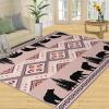 Bear Cabin Rug for Kids Room, Aztecs Rustic Rug 5x6, Western Wildlife Bedroom Rugs Washable & Non Slip Carpet for Home Decor view 3