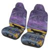GENTERUN Cat in the Night Sky Car Seat Covers Set of 2 Universal Fit Polyester Stretch Seat Protectors for Car SUV Truck Easy Install Washable view 1