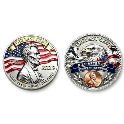 2025 The Last Cent Patriotic Commemorative Token | Philadelphia Final Issue American History Souvenir Keepsake, Gift for Coin Collectors & History Enthusiasts