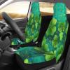 GENTERUN Four Leaf Clover Art Car Seat Covers Set of 2 Universal Fit Polyester Stretch Seat Protectors for Car SUV Truck Easy Install Washable view 3