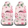 GENTERUN Pink Flamingo Pattern Car Seat Covers Set of 2 Universal Fit Polyester Stretch Seat Protectors for Car SUV Truck Easy Install Washable view 2