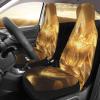 GENTERUN Gold Lotus Car Seat Covers Set of 2 Universal Fit Polyester Stretch Seat Protectors for Car SUV Truck Easy Install Washable view 3