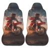 GENTERUN Motocross Car Seat Covers Set of 2 Universal Fit Polyester Stretch Seat Protectors for Car SUV Truck Easy Install Washable view 2