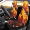 GENTERUN Thanksgiving Maple Leaves Car Seat Covers Set of 2 Universal Fit Polyester Stretch Seat Protectors for Car SUV Truck Easy Install Washable view 3