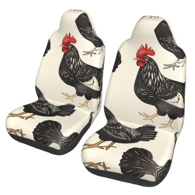 GENTERUN Animal Art Chicken Painting Car Seat Covers Set of 2 Universal Fit Polyester Stretch Seat Protectors for Car SUV Truck Easy Install Washable