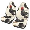 GENTERUN Animal Art Chicken Painting Car Seat Covers Set of 2 Universal Fit Polyester Stretch Seat Protectors for Car SUV Truck Easy Install Washable view 1