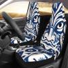 GENTERUN Blue Polynesian Maori Tribal Pattern Car Seat Covers Set of 2 Universal Fit Polyester Stretch Seat Protectors for Car SUV Truck Easy Install Washable view 3